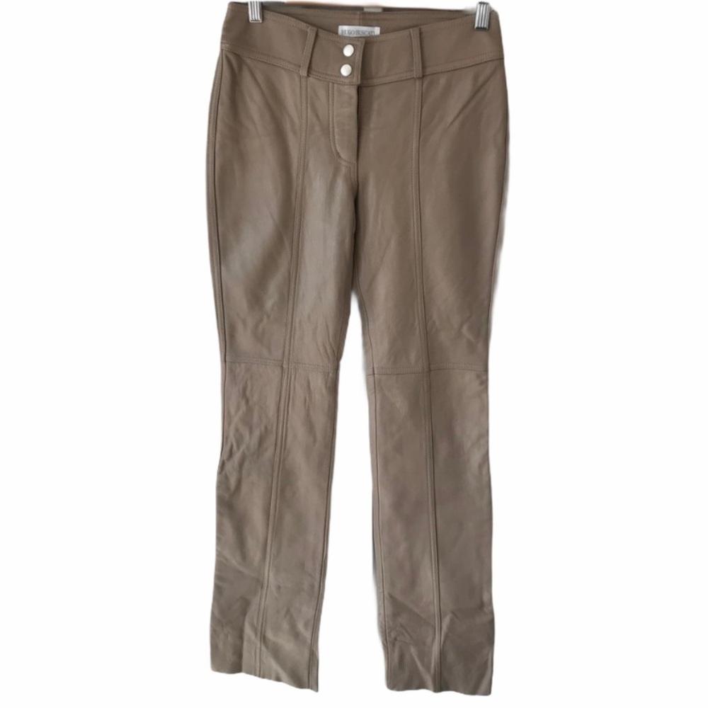 HUGO BUSCATI COLLECTION  TAN LEATHER PANTS Sz 4